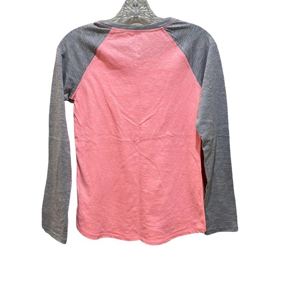 Justice Girl’s Long Sleeve Baseball Tee Grey Coral Size 14 - Picture 6 of 6